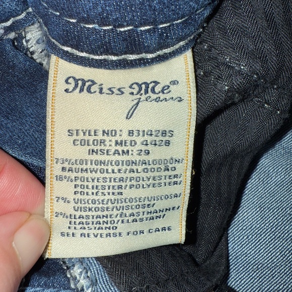 Miss Me Standard Boot bootcut jeans women's size 28 bling rhinestones - Picture 10 of 11